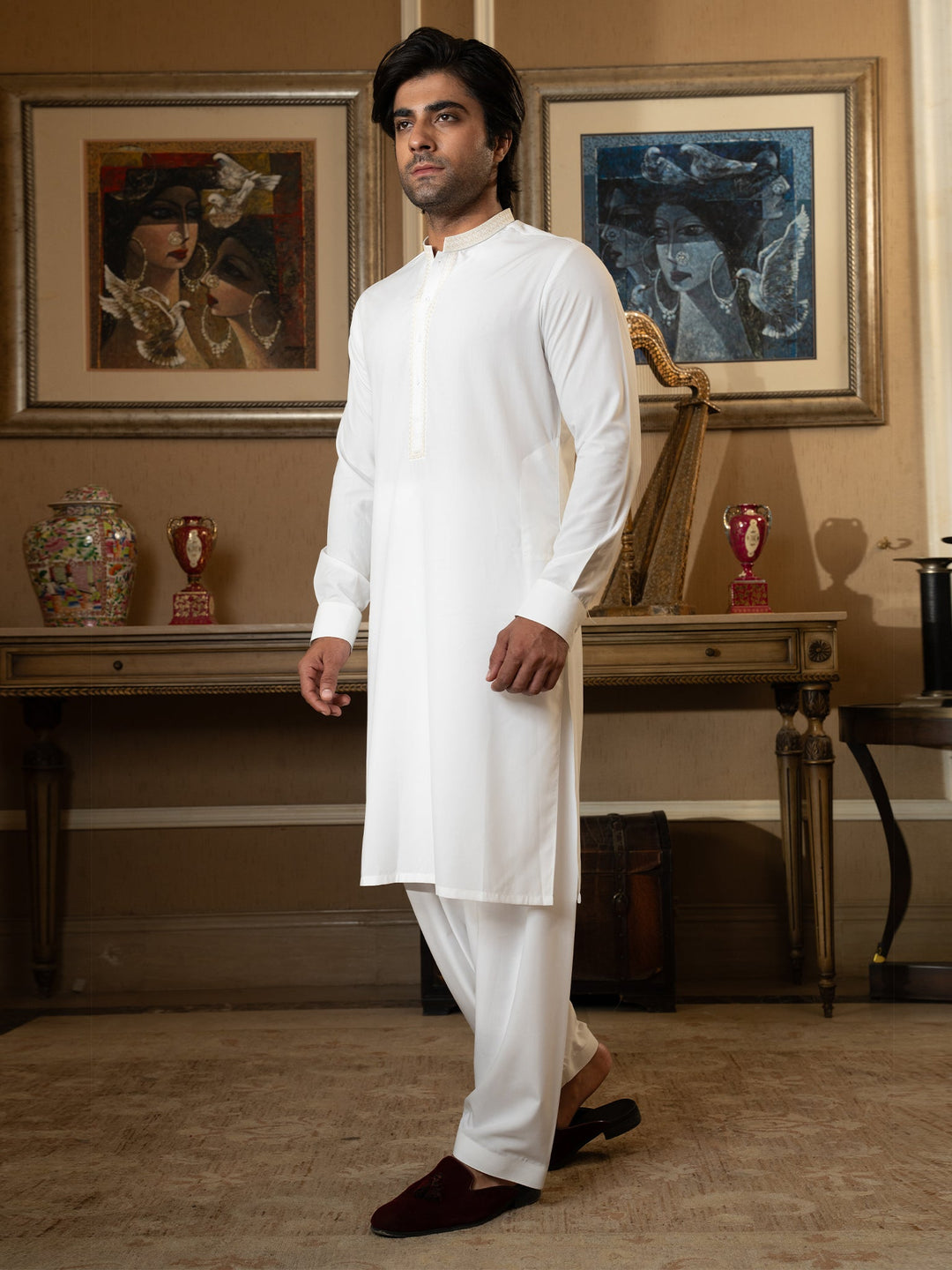 Blended Stripes Blane De Blane Kurta Trouser - J. Junaid Jamshed
