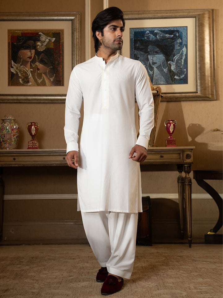 Blended Stripes Blane De Blane Kurta Trouser - J. Junaid Jamshed