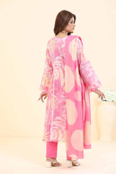 Lawn Pink 3 Piece Suit - Limelight Summer Collection