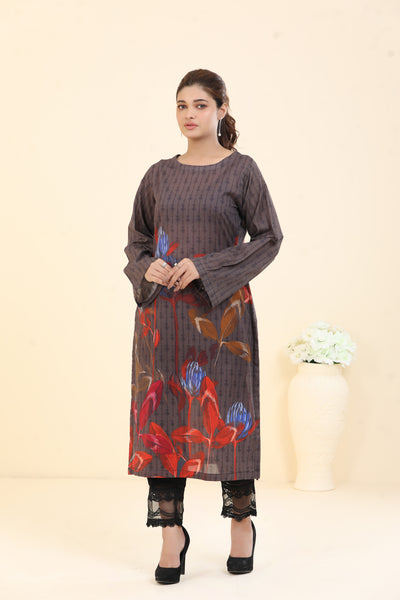 Lawn Brown Kurti - Limelight