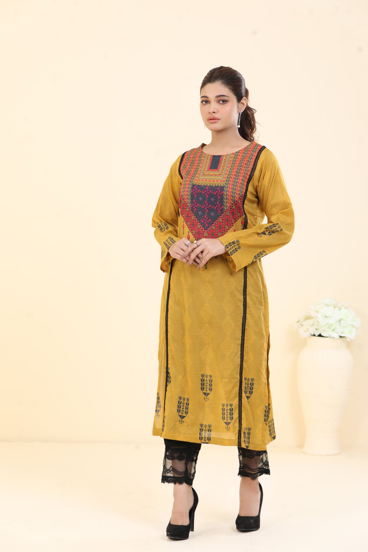 Lawn Yellow Kurti - Limelight Summer Collection