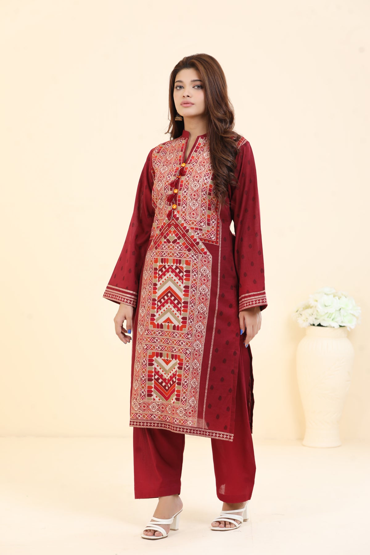 Lawn Maroon 2 Piece Suit - Limelight Summer Collection – Janan