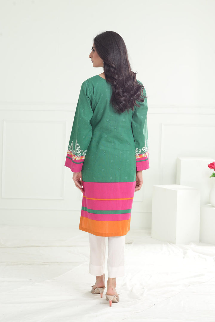 Khaddar Green Kurti - Limelight