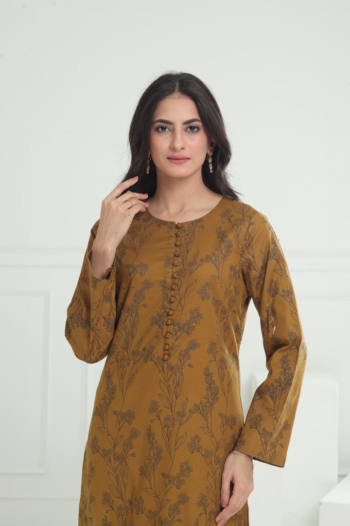 Khaddar Olive Kurti - Limelight