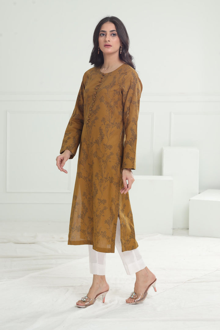 Khaddar Olive Kurti - Limelight