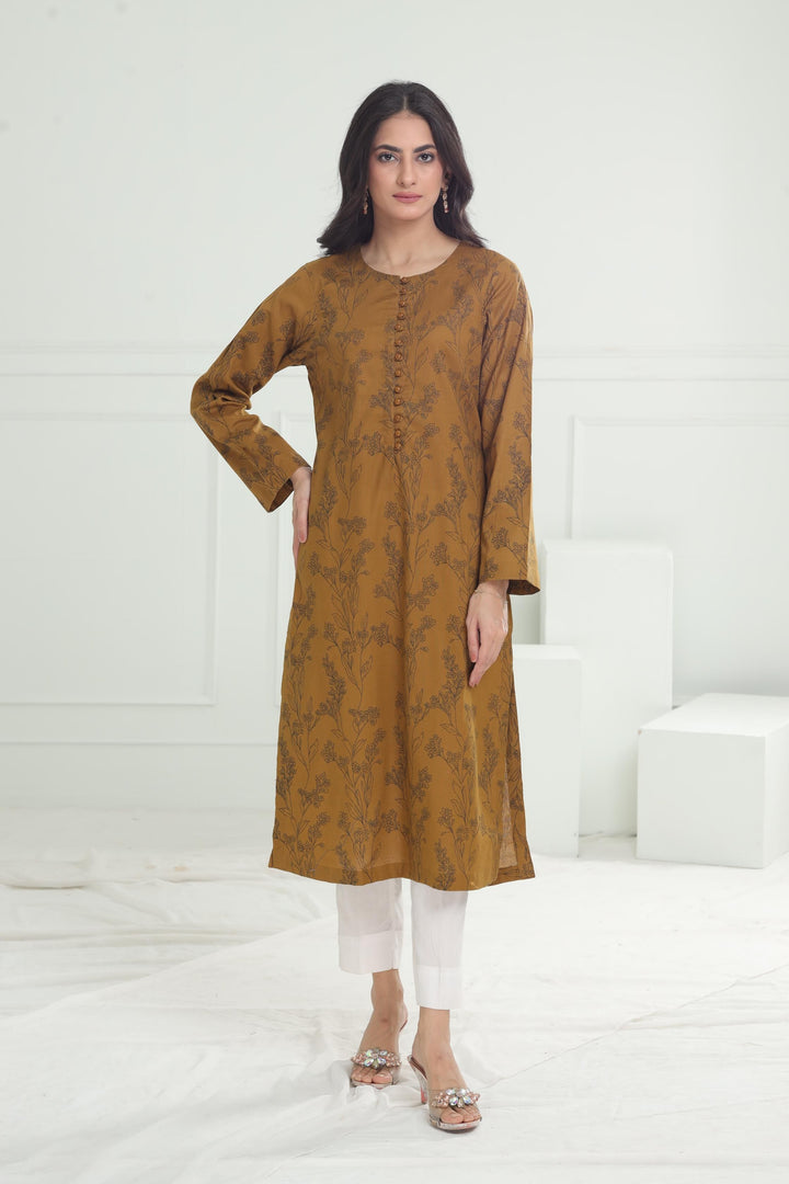 Khaddar Olive Kurti - Limelight