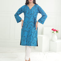 Khaddar Blue Kurti - Limelight