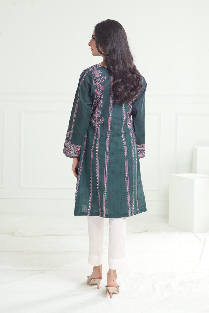 Khaddar Green Kurti - Limelight