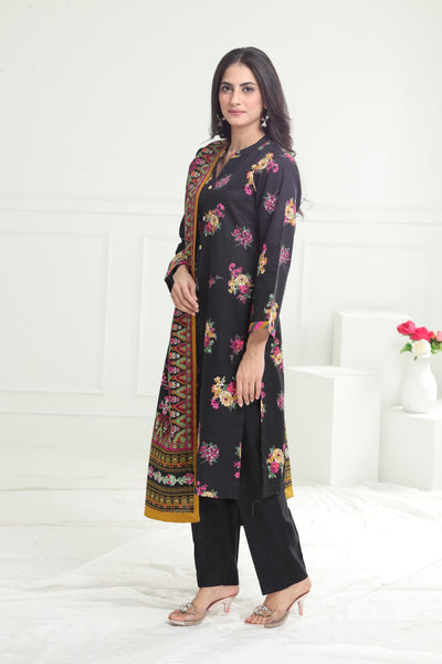 Khaddar Black Stitched Suit - Limelight