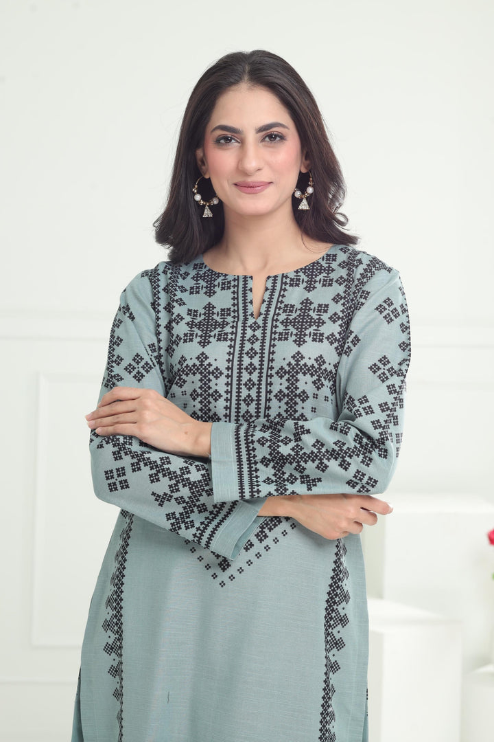 Khaddar Turquoise Kurti - Limelight