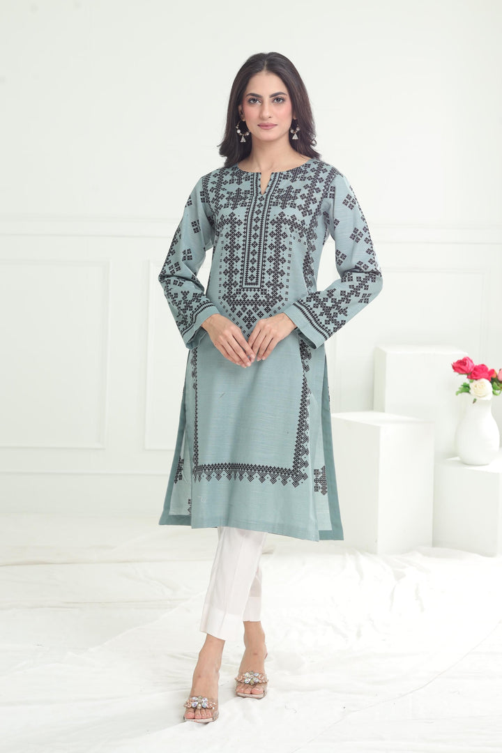 Khaddar Turquoise Kurti - Limelight