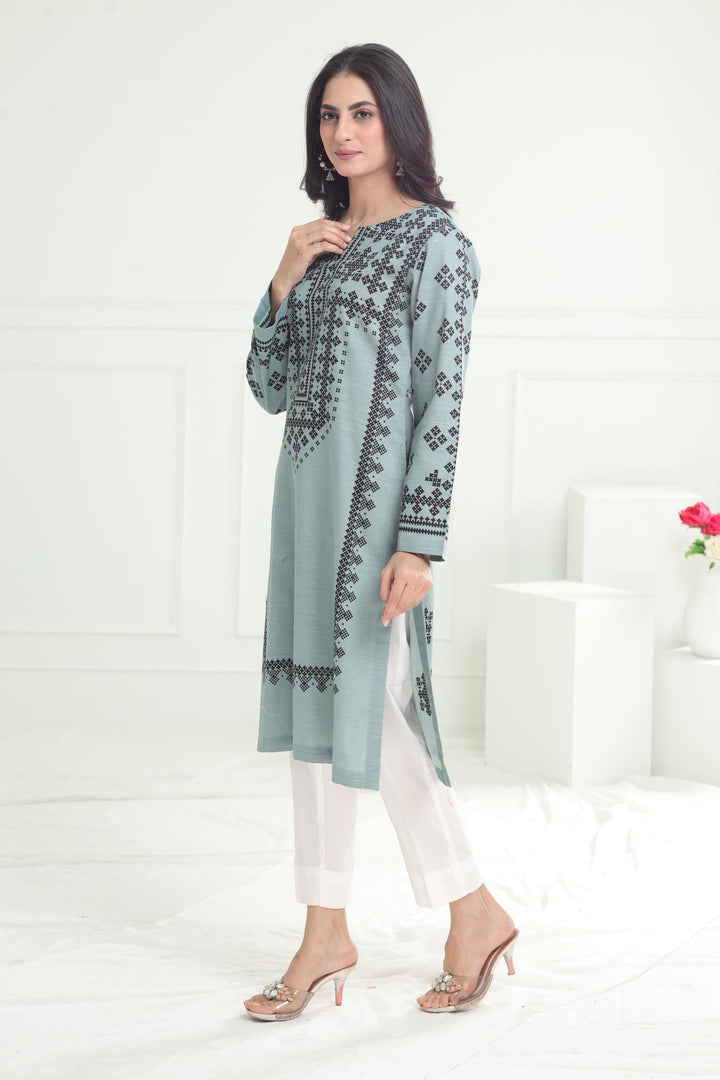 Khaddar Turquoise Kurti - Limelight