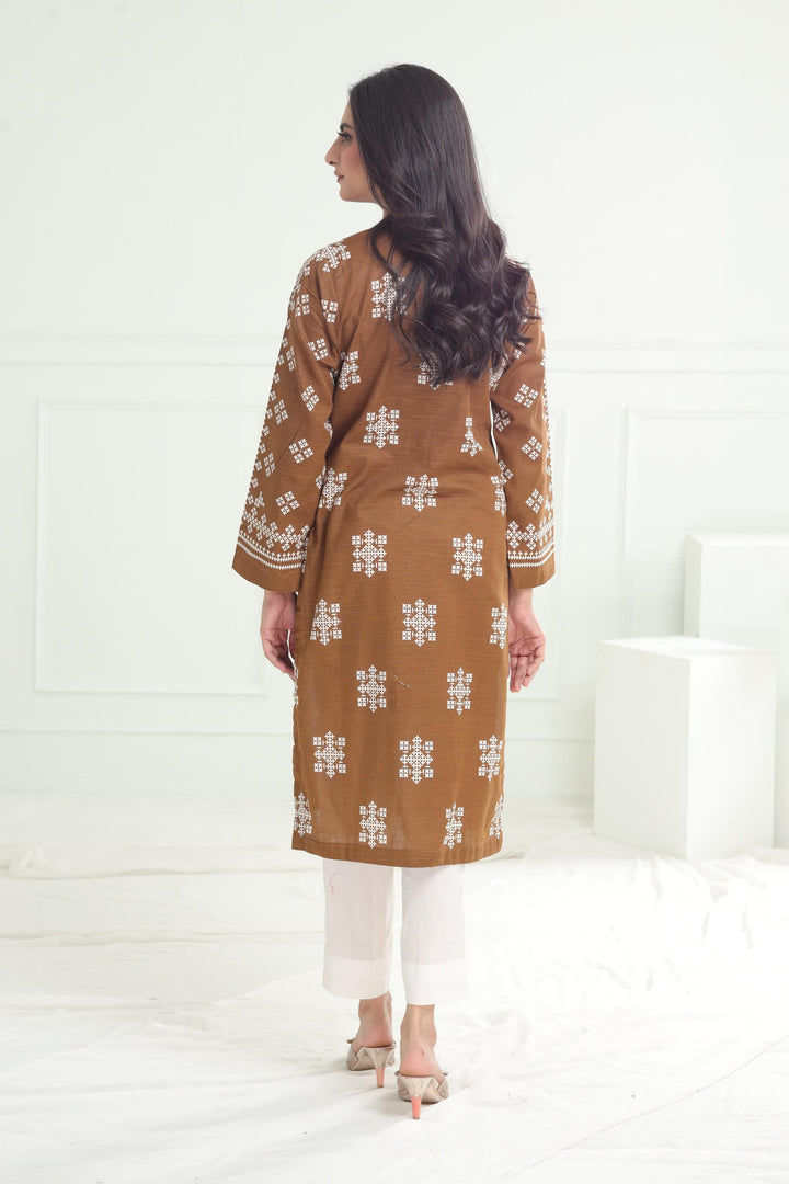 Khaddar Brown Kurti - Limelight