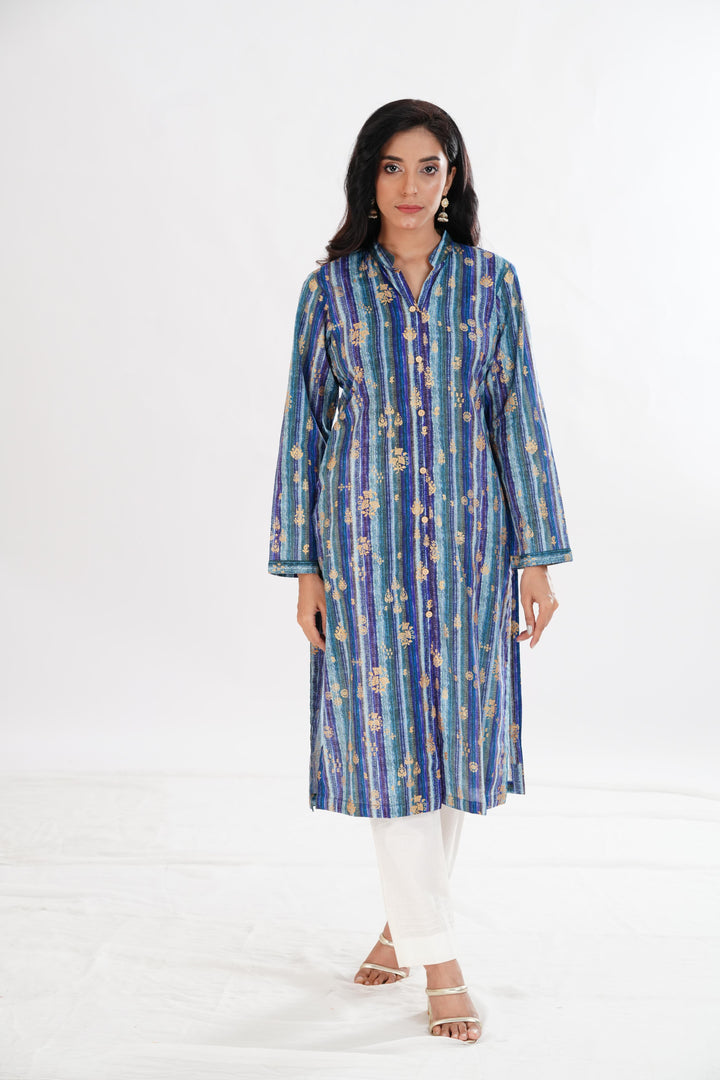 Lawn Blue Kurti - Limelight