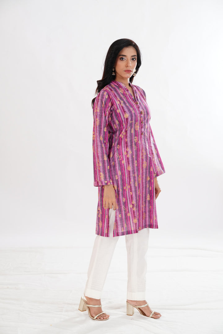Lawn Pink Kurti - Limelight