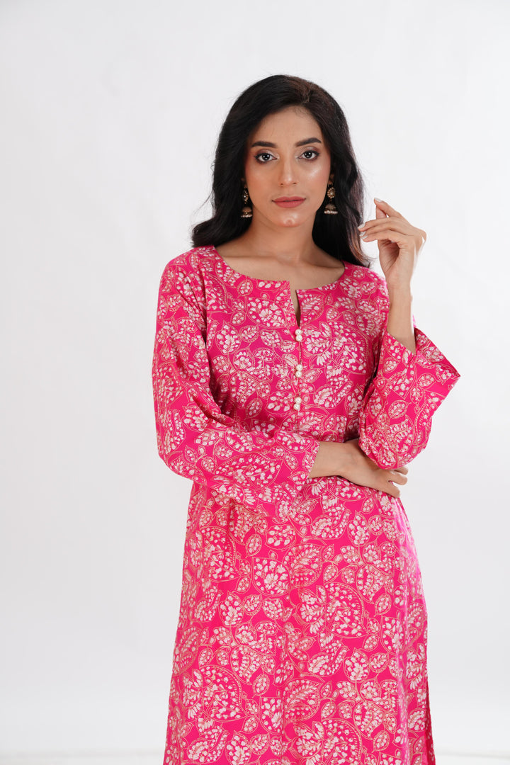 Lawn Pink Kurti - Limelight