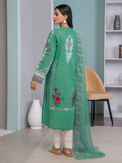 Lawn Sea Green Stitched Suit - Limelight