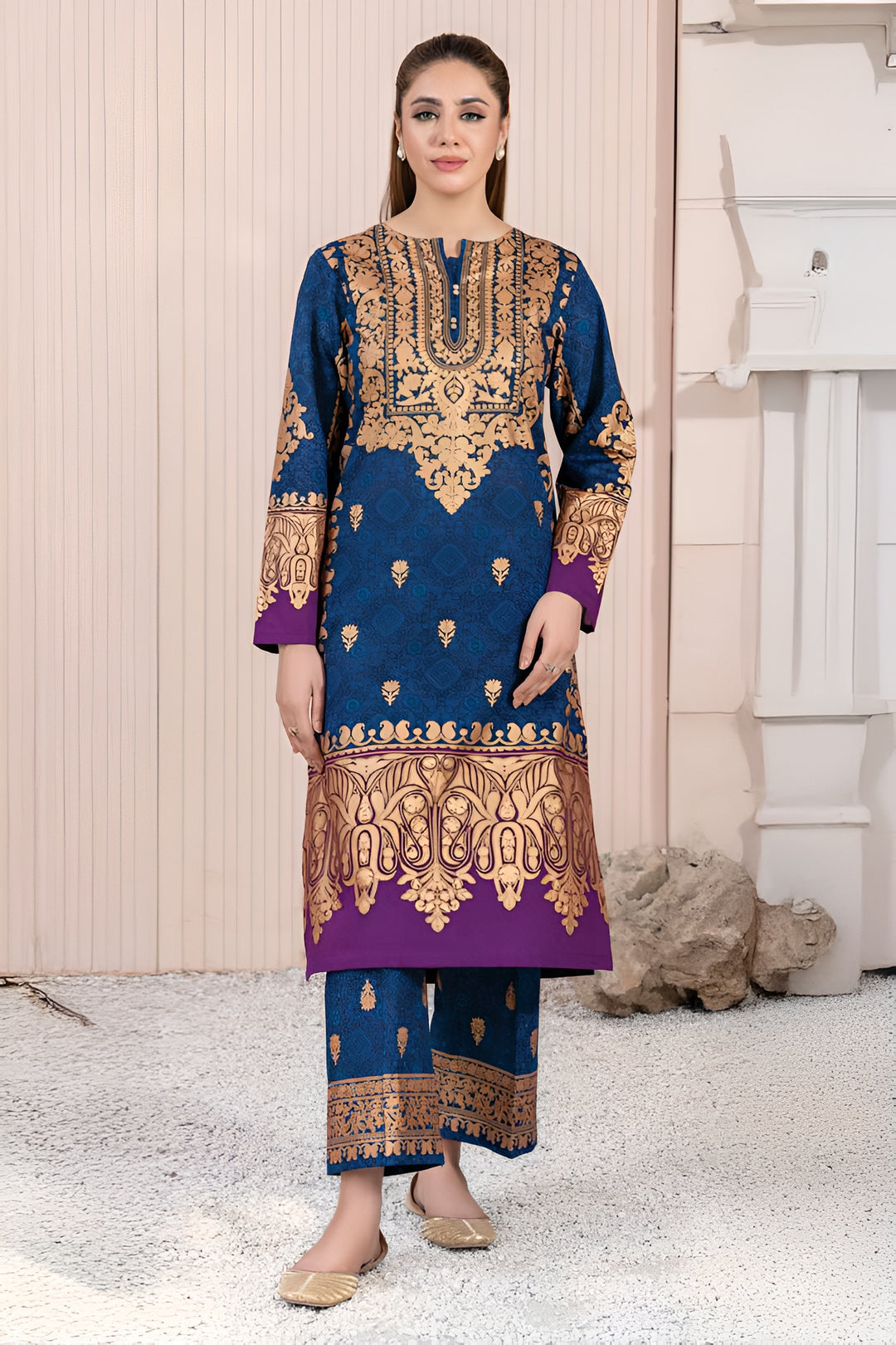 Lawn Blue Unstitched Suit - Limelight