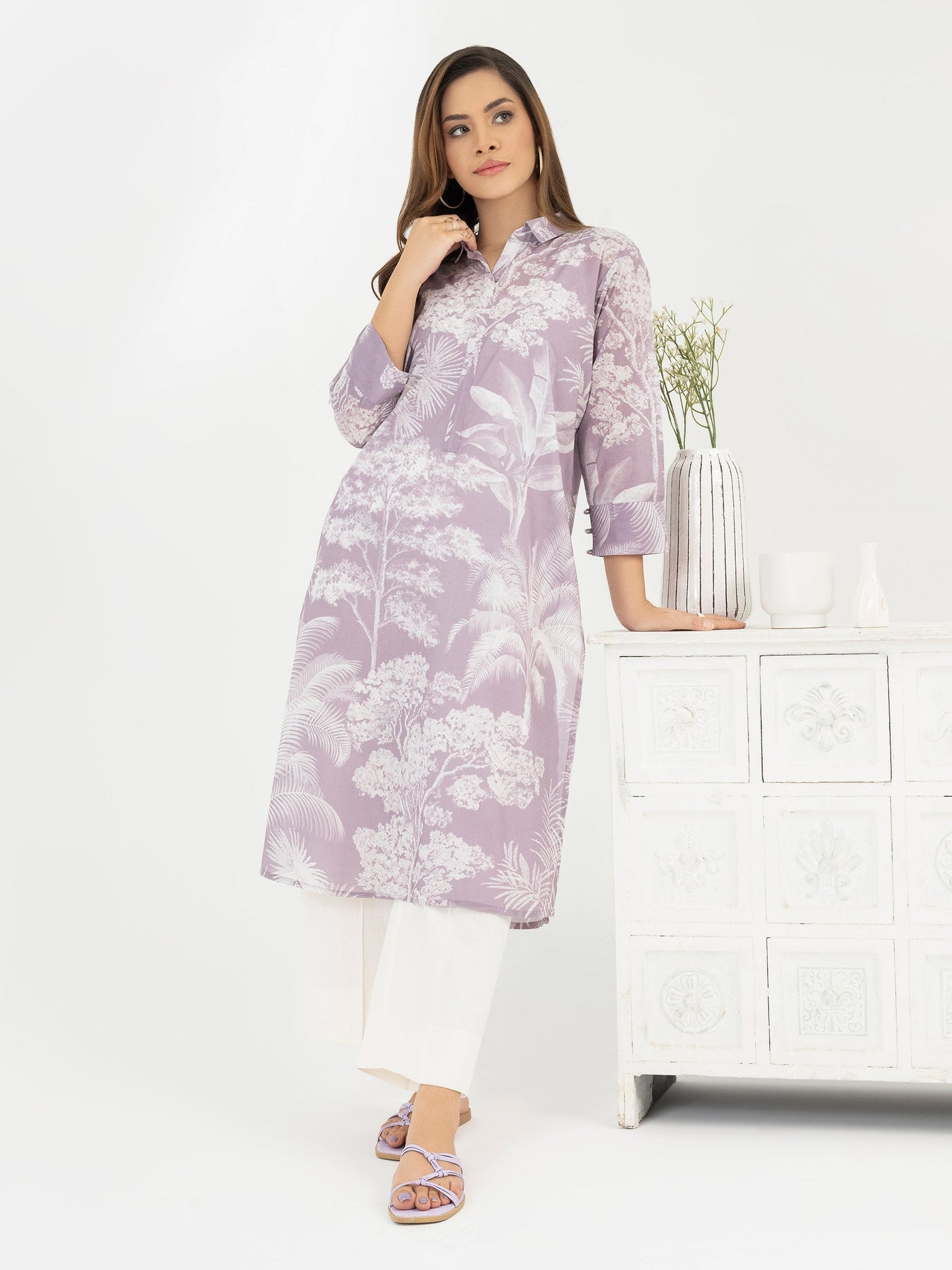 Lawn Purple Kurti - Limelight