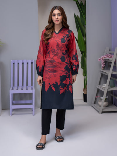 Lawn Red Kurti - Limelight