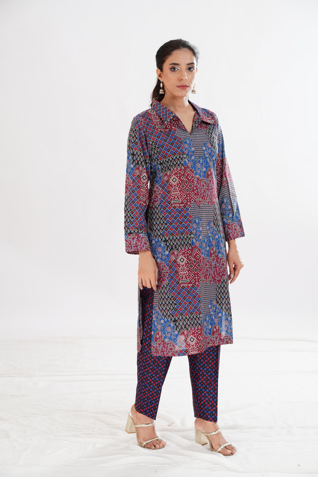 Lawn Blue Stitched Suit - Limelight