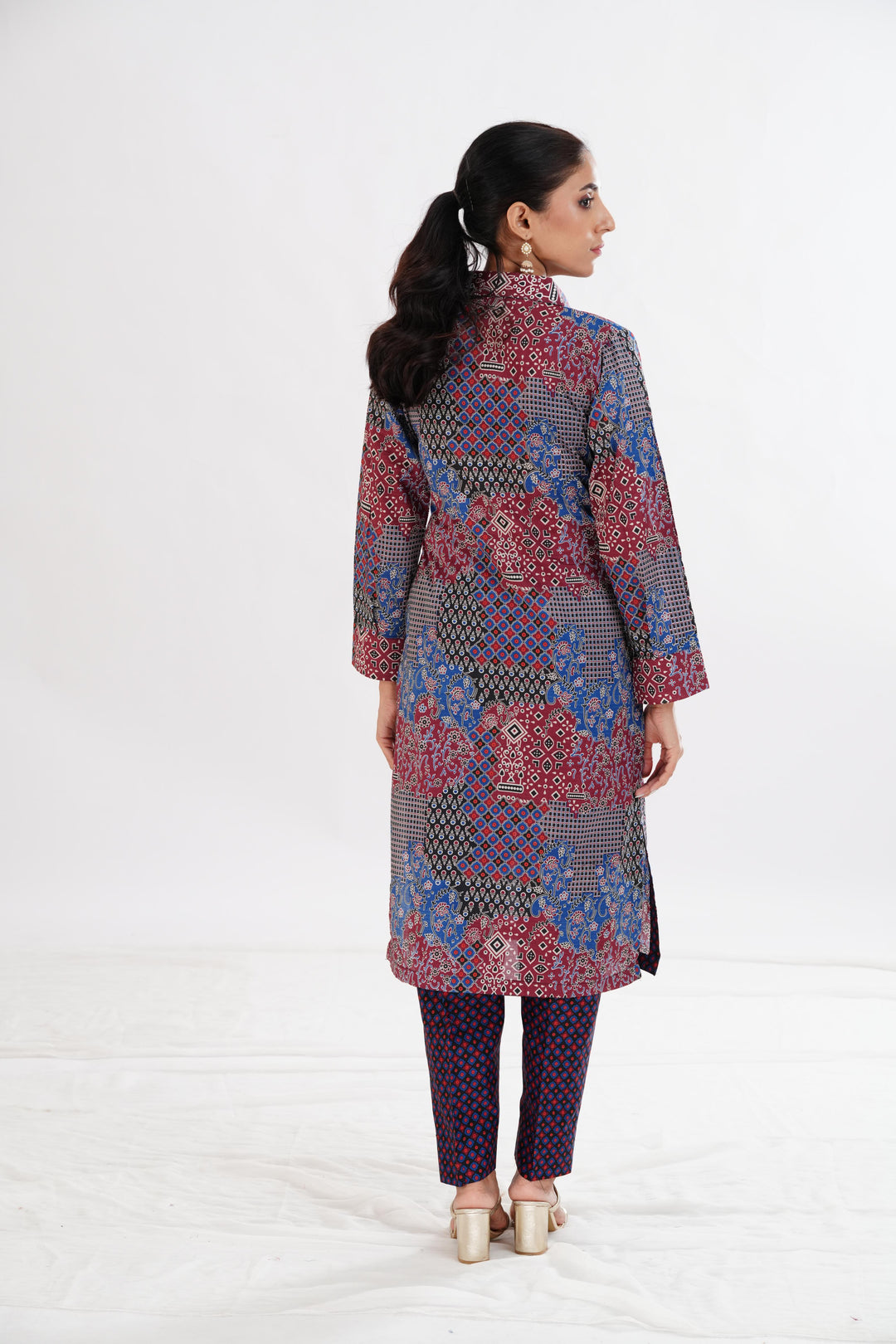 Lawn Blue Stitched Suit - Limelight