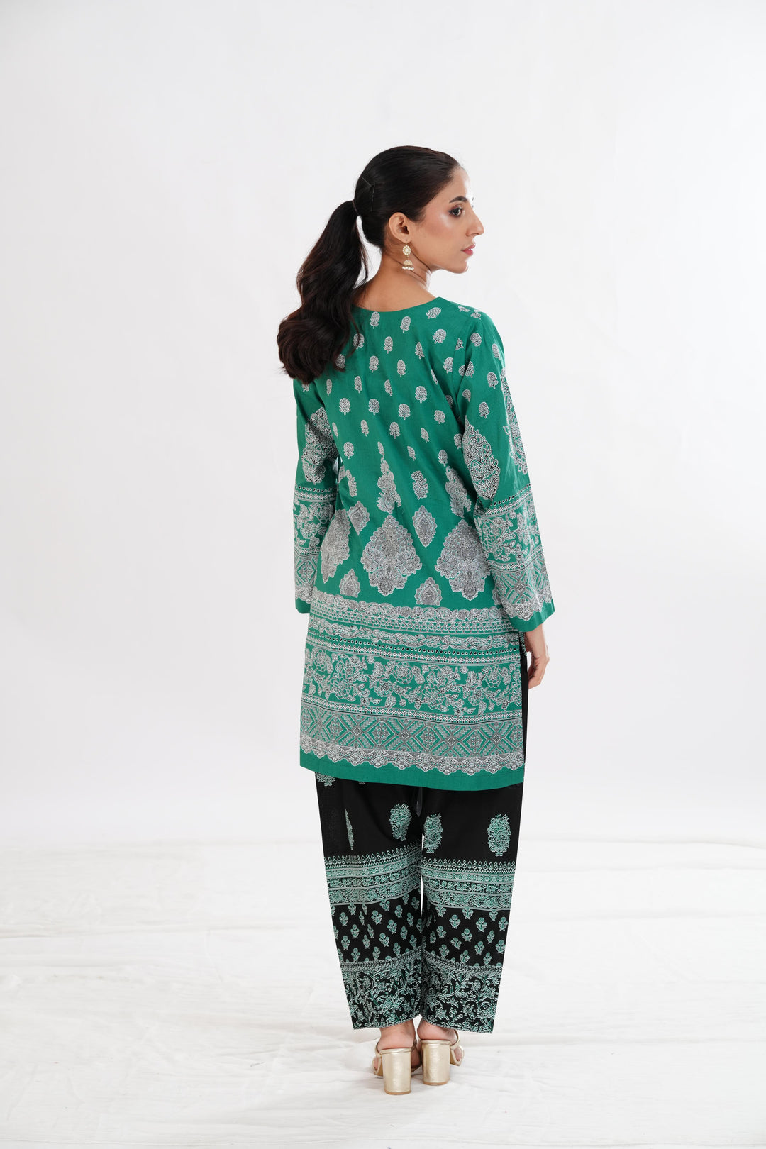 Lawn Green Stitched Suit - Limelight