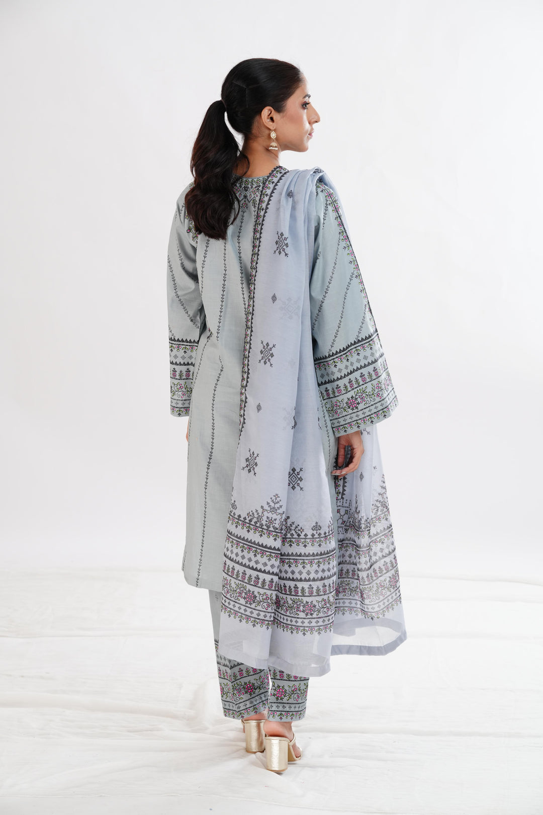 Lawn Grey Stitched Suit - Limelight