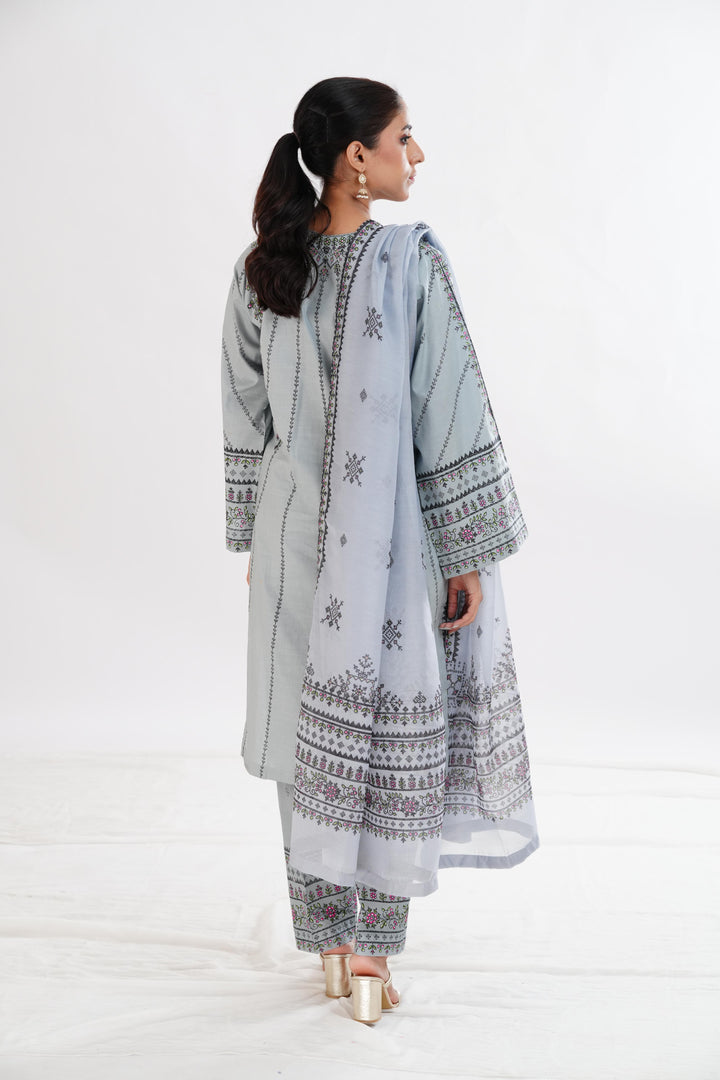 Lawn Grey Stitched Suit - Limelight