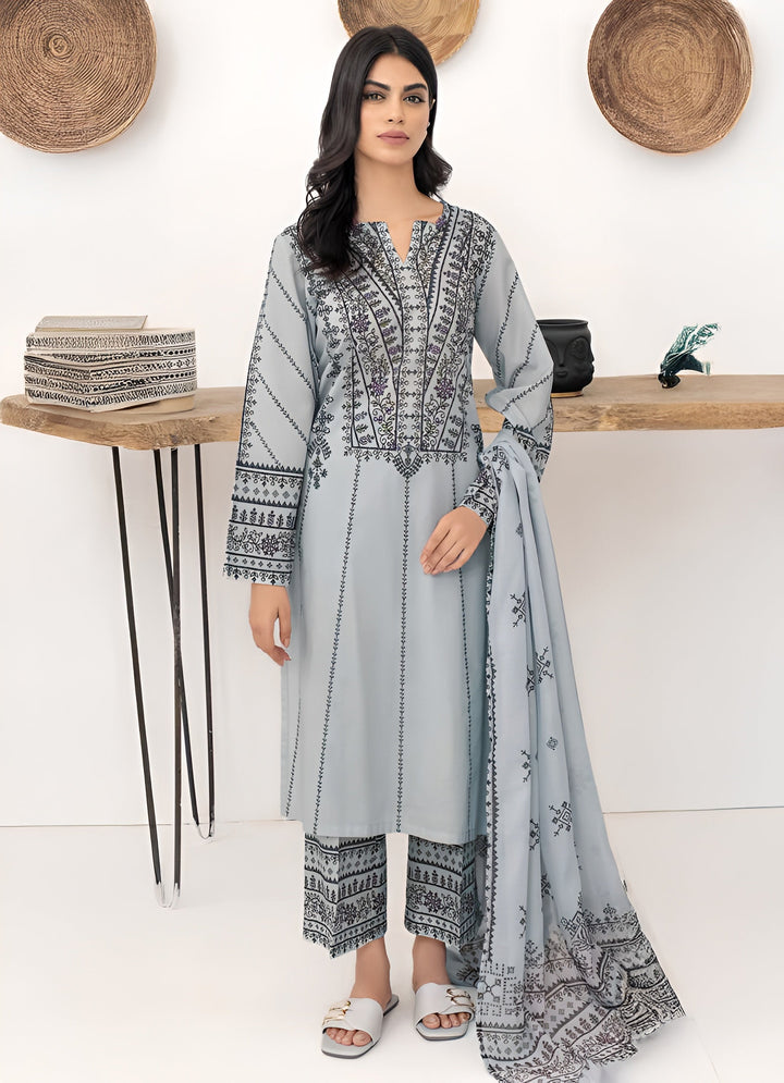 Lawn Grey Stitched Suit - Limelight