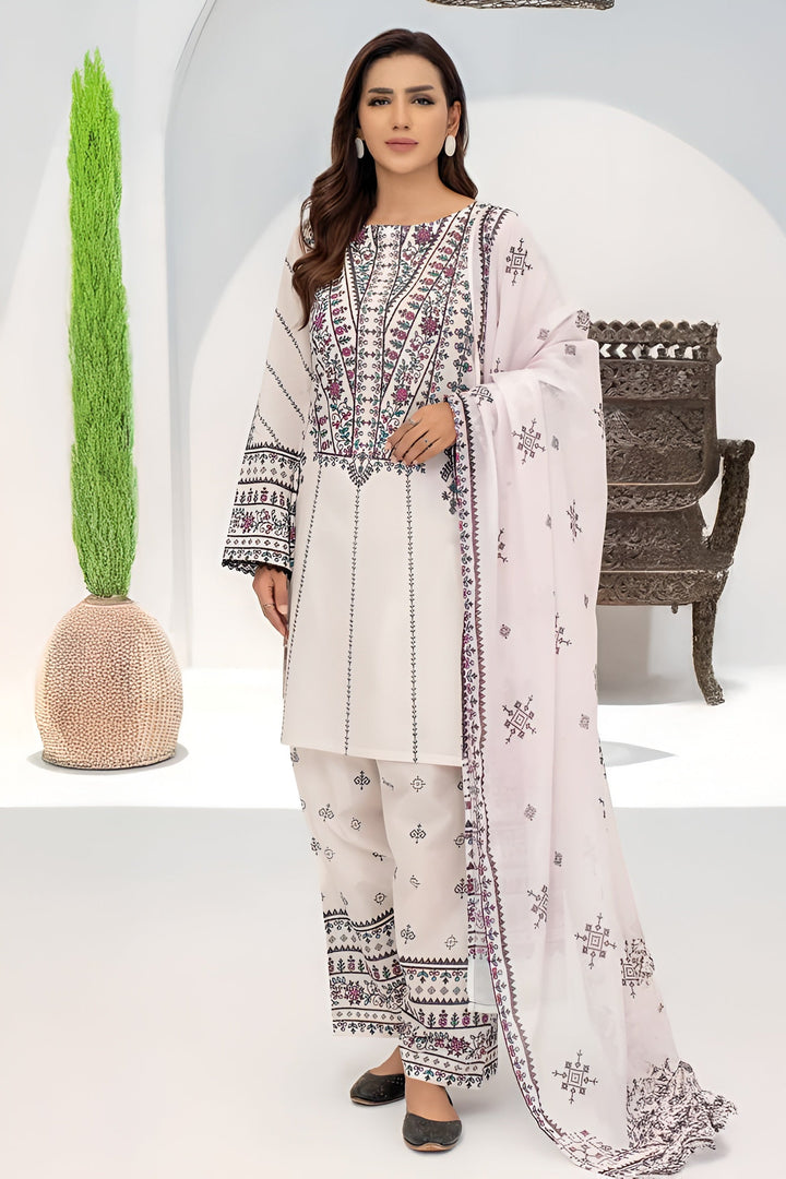 Lawn Off White Stitched Suit - Limelight