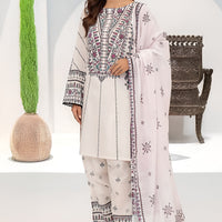 Lawn Off White Stitched Suit - Limelight