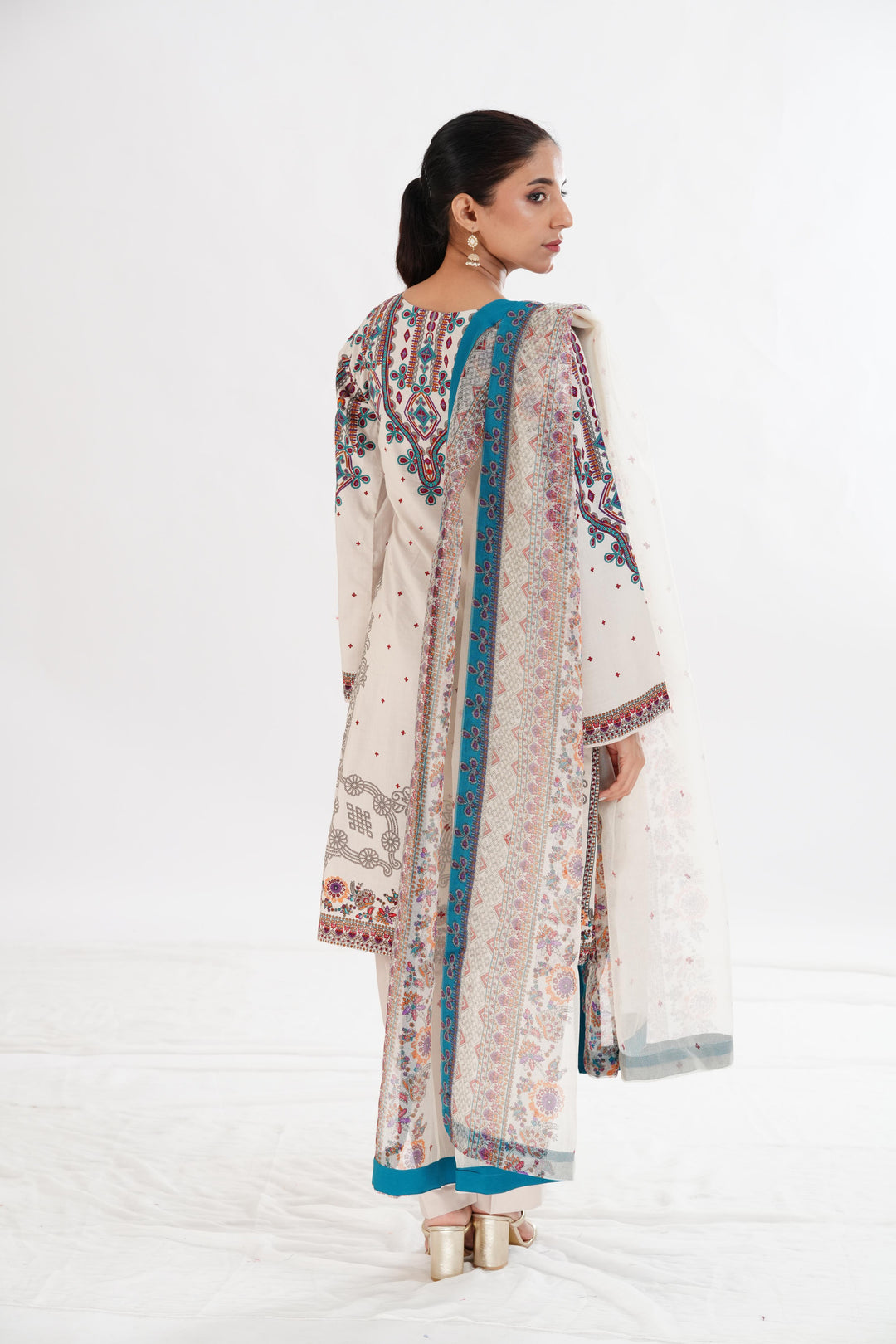 Lawn Beige Stitched Suit - Limelight