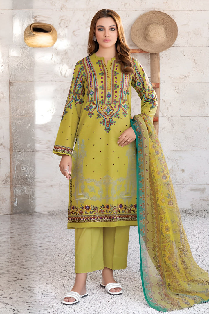 Lawn Green Stitched Suit - Limelight
