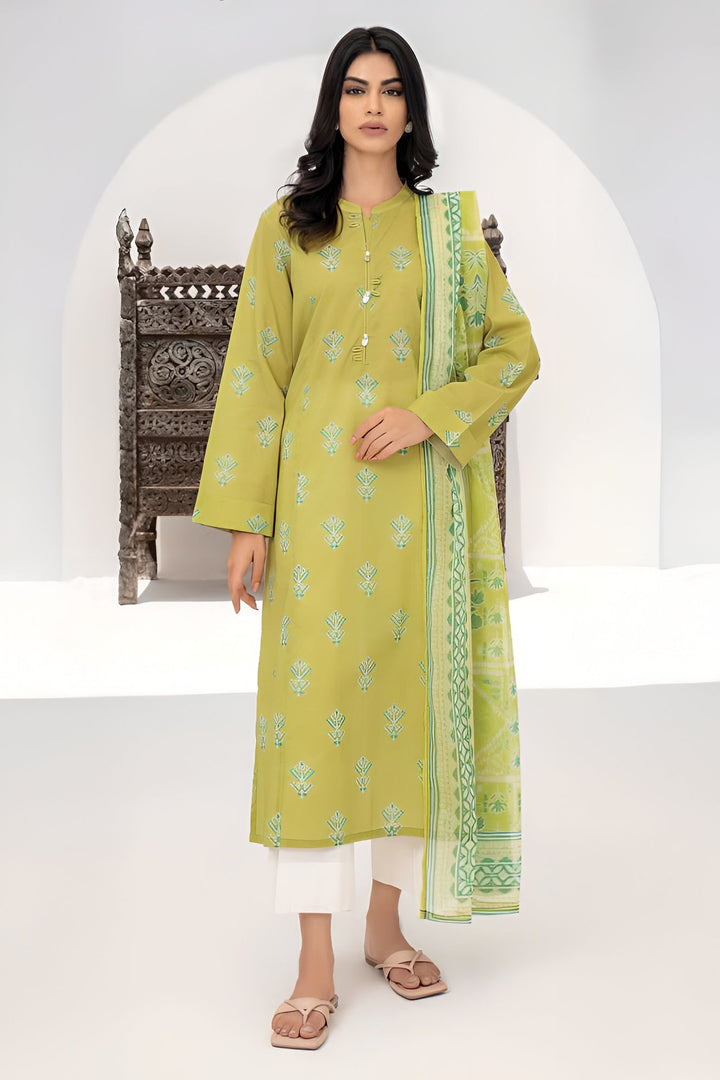 Lawn Green Stitched Suit - Limelight