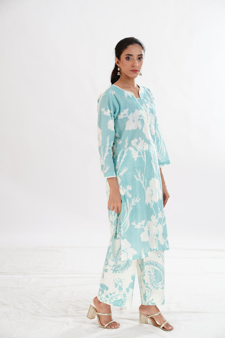 Lawn Sky Blue Stitched Suit - Limelight