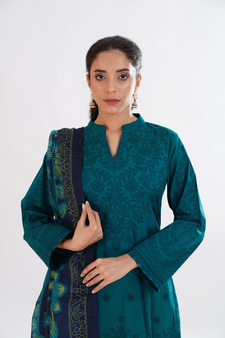 Lawn Green Stitched Suit - Limelight