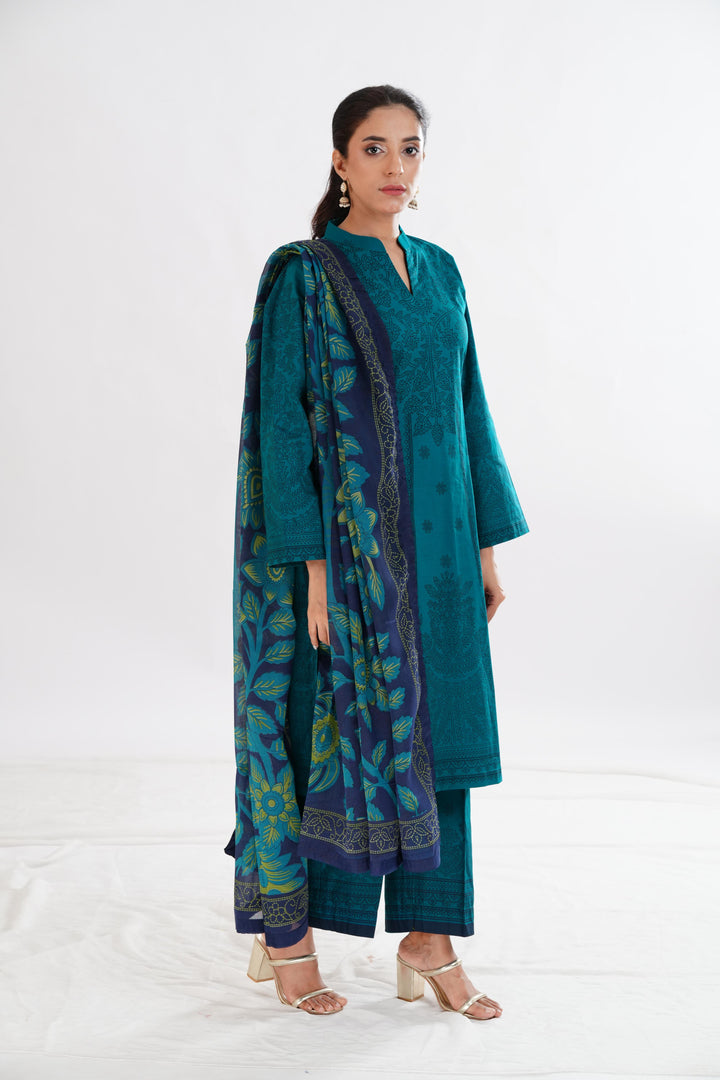 Lawn Green Stitched Suit - Limelight