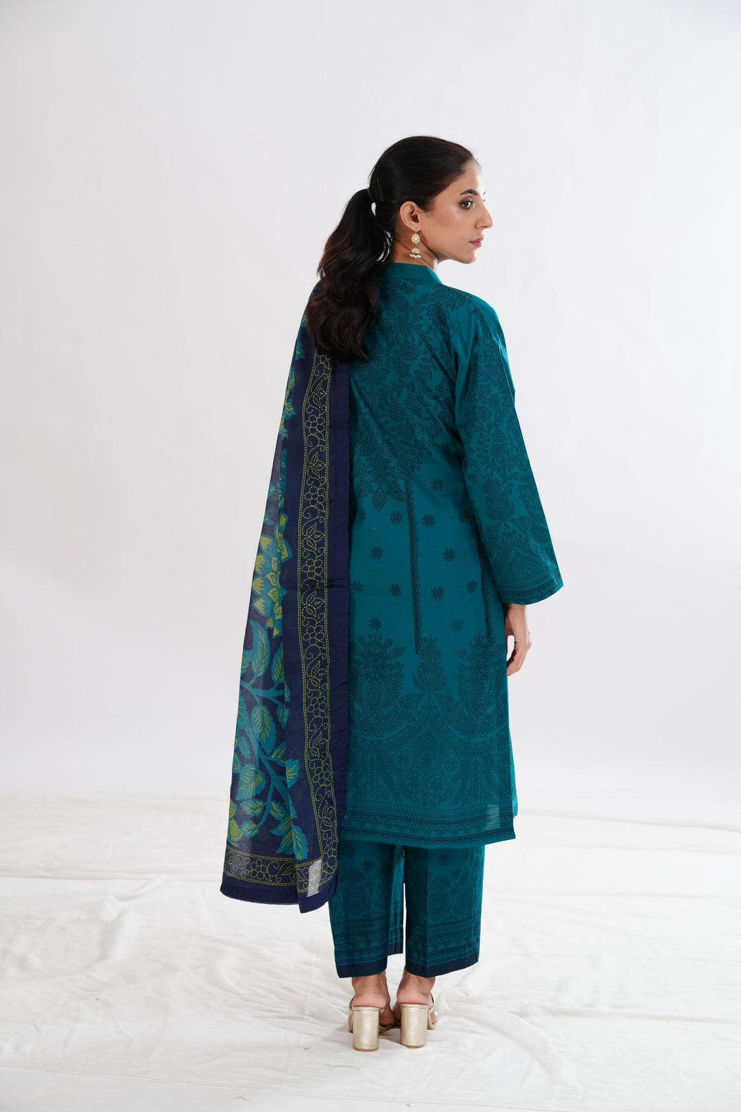 Lawn Green Stitched Suit - Limelight