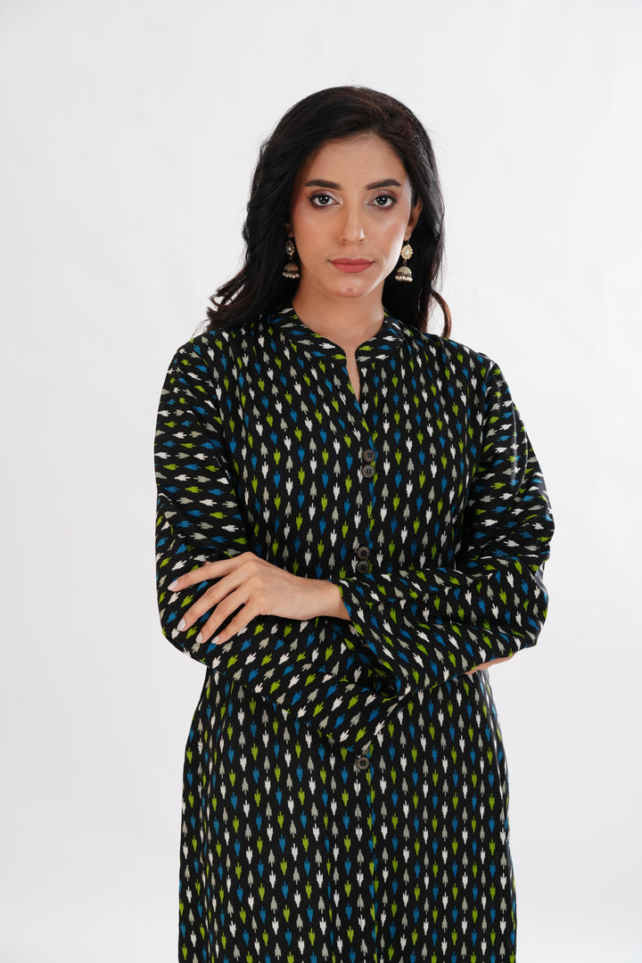 Lawn Black Kurti - Limelight
