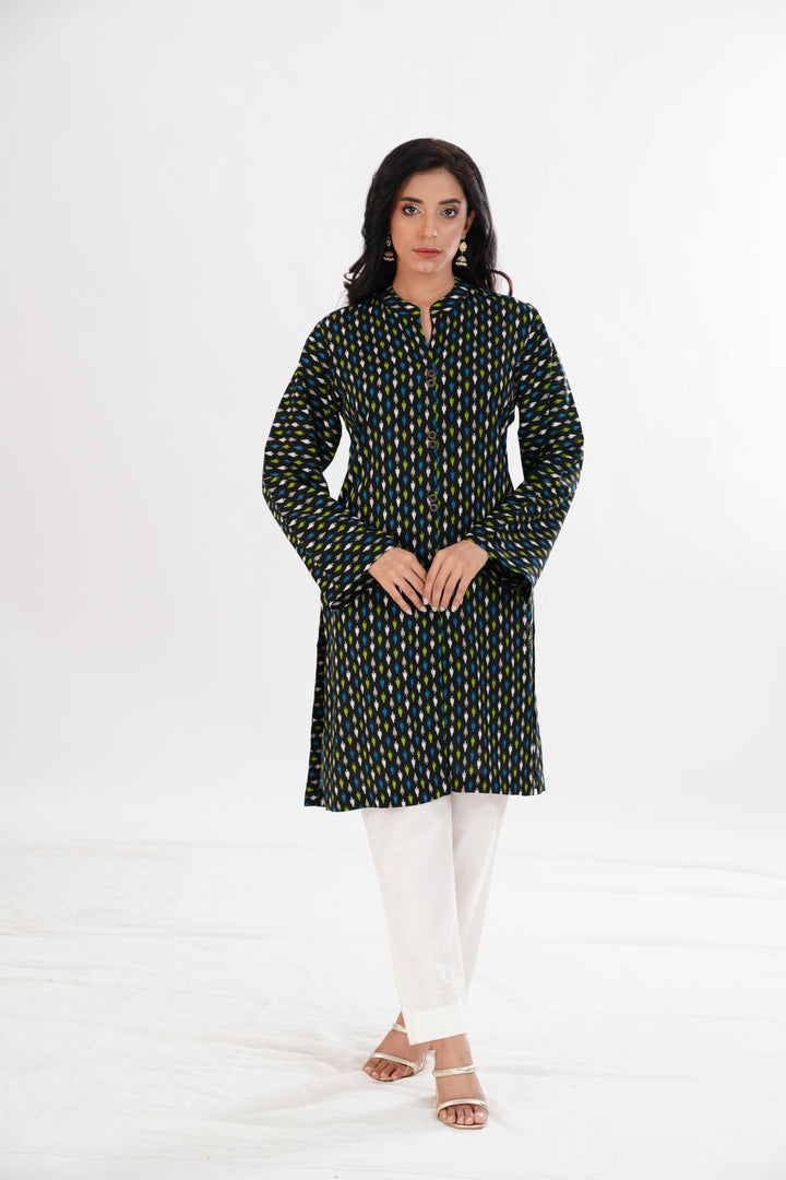 Lawn Black Kurti - Limelight
