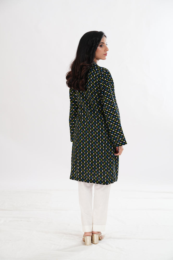 Lawn Black Kurti - Limelight