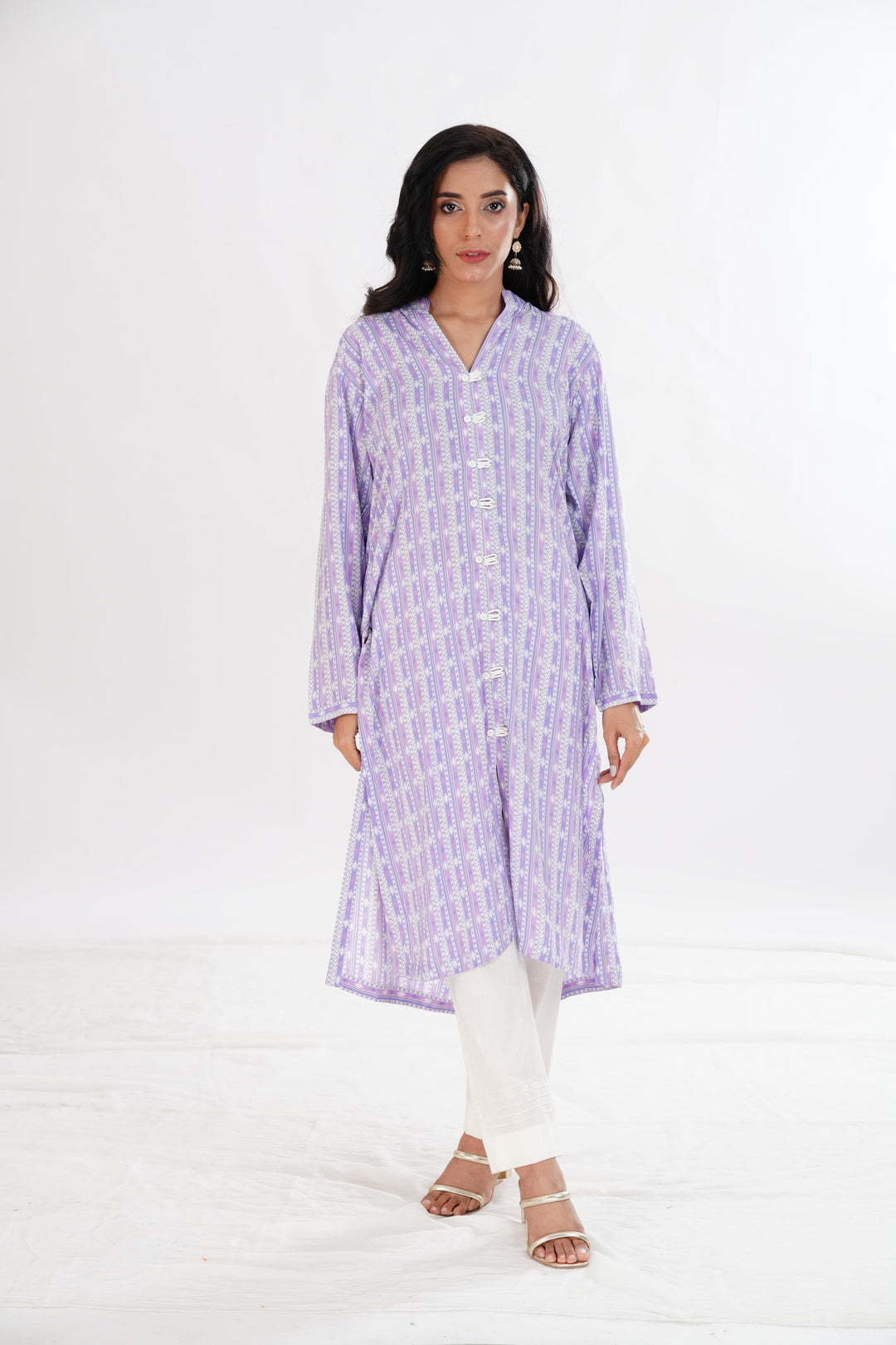 Lawn Lilac Kurti - Limelight
