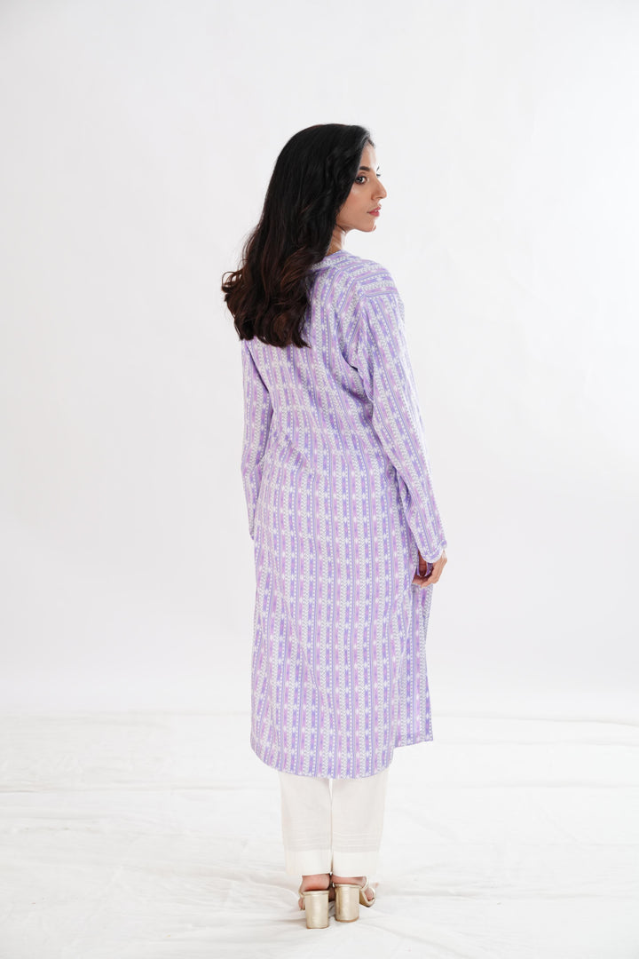 Lawn Lilac Kurti - Limelight