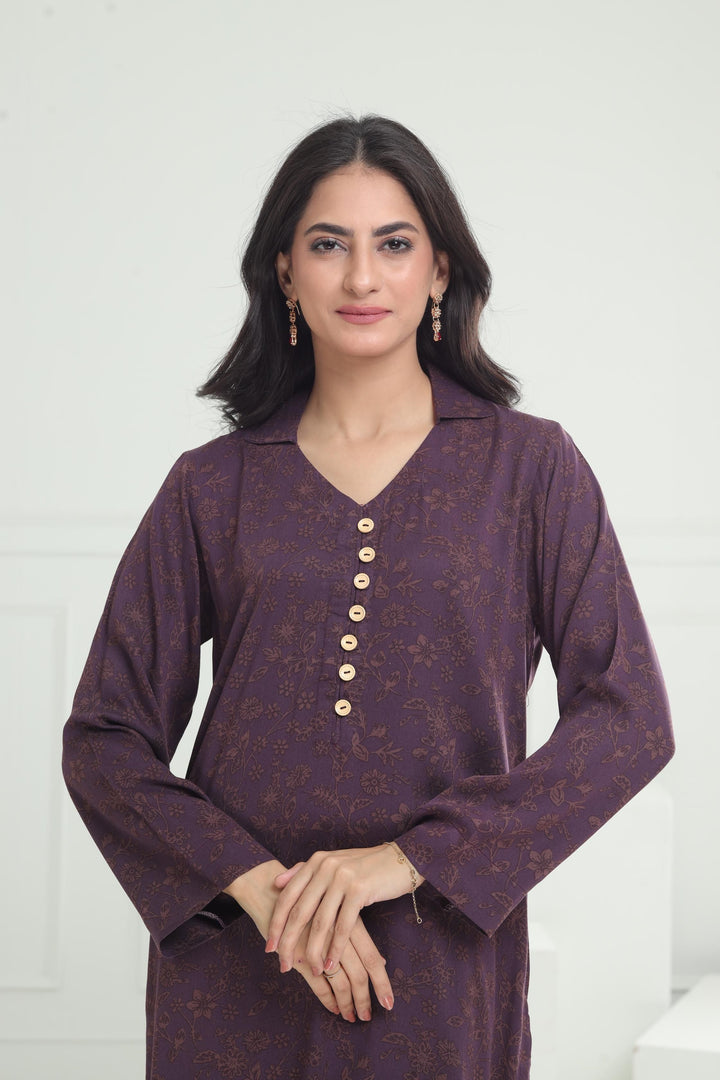 Stone Purple Stitched Suit - Limelight