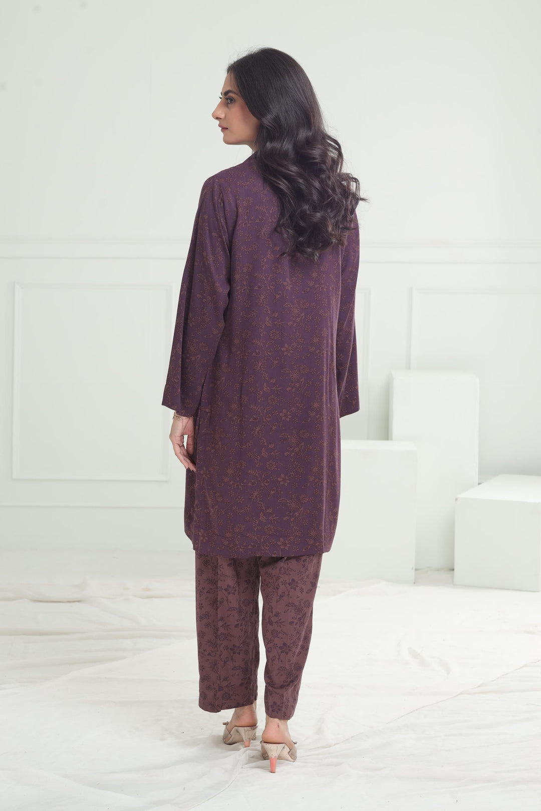 Stone Purple Stitched Suit - Limelight