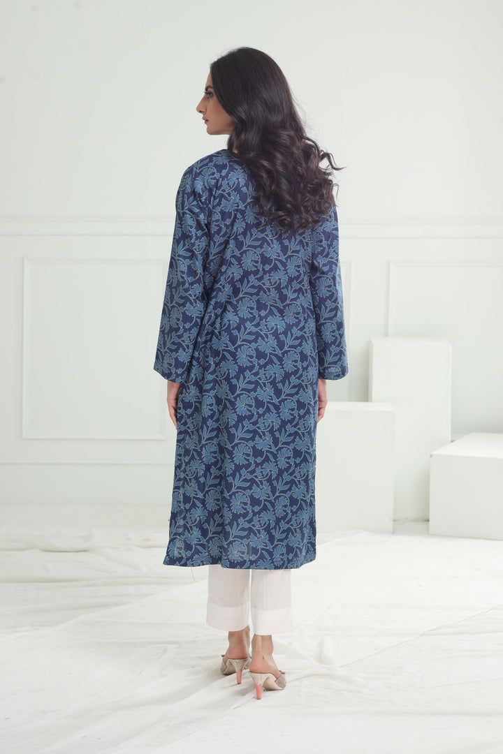 Khaddar Navy Kurti - Limelight
