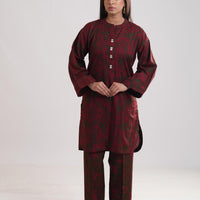 Khaddar Pink Stitched Suit - Limelight