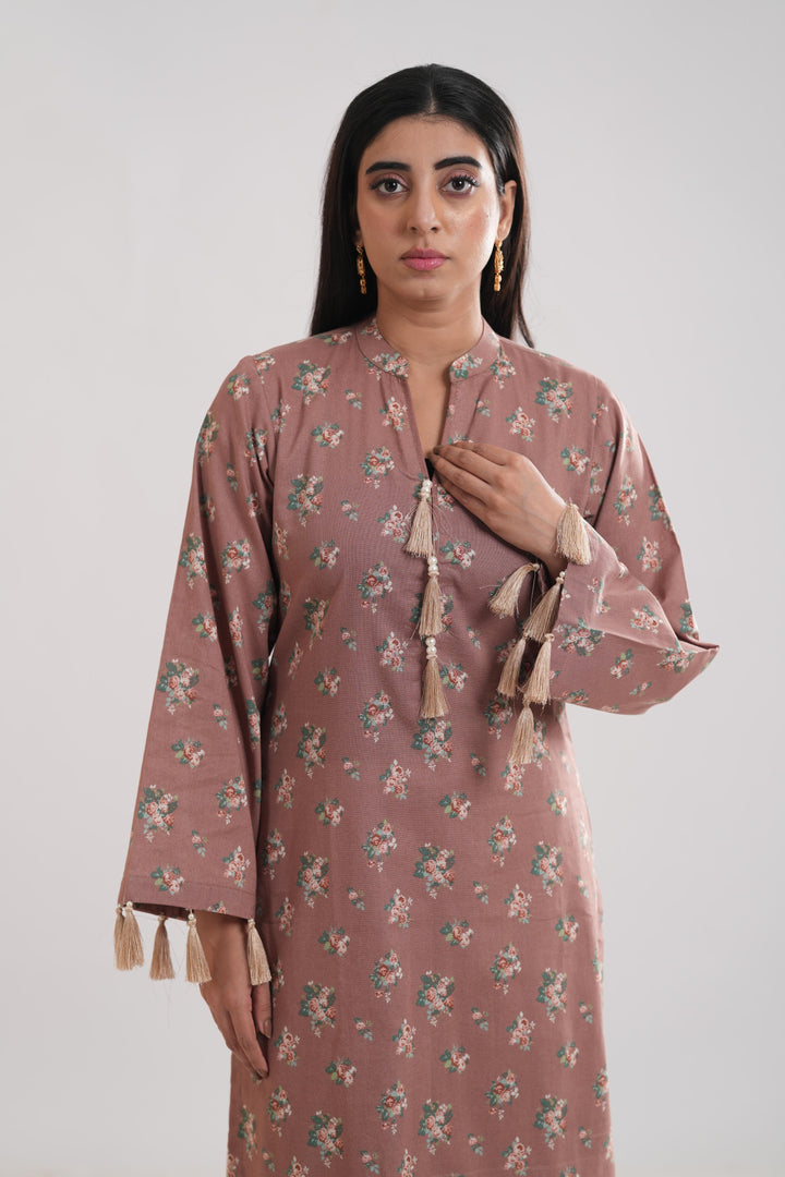 Khaddar Pink Kurti - Limelight