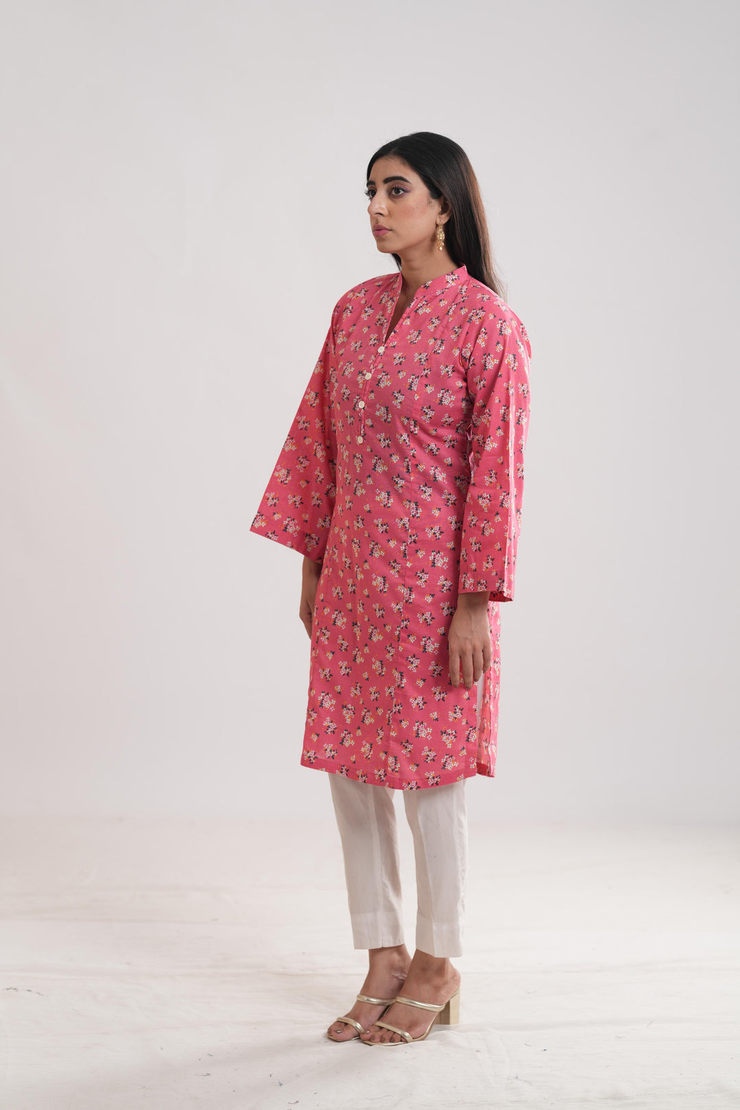 Khaddar Pink Kurti - Limelight